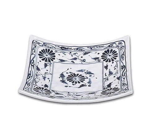 青タンポポ　深い四角皿　１号〜３号