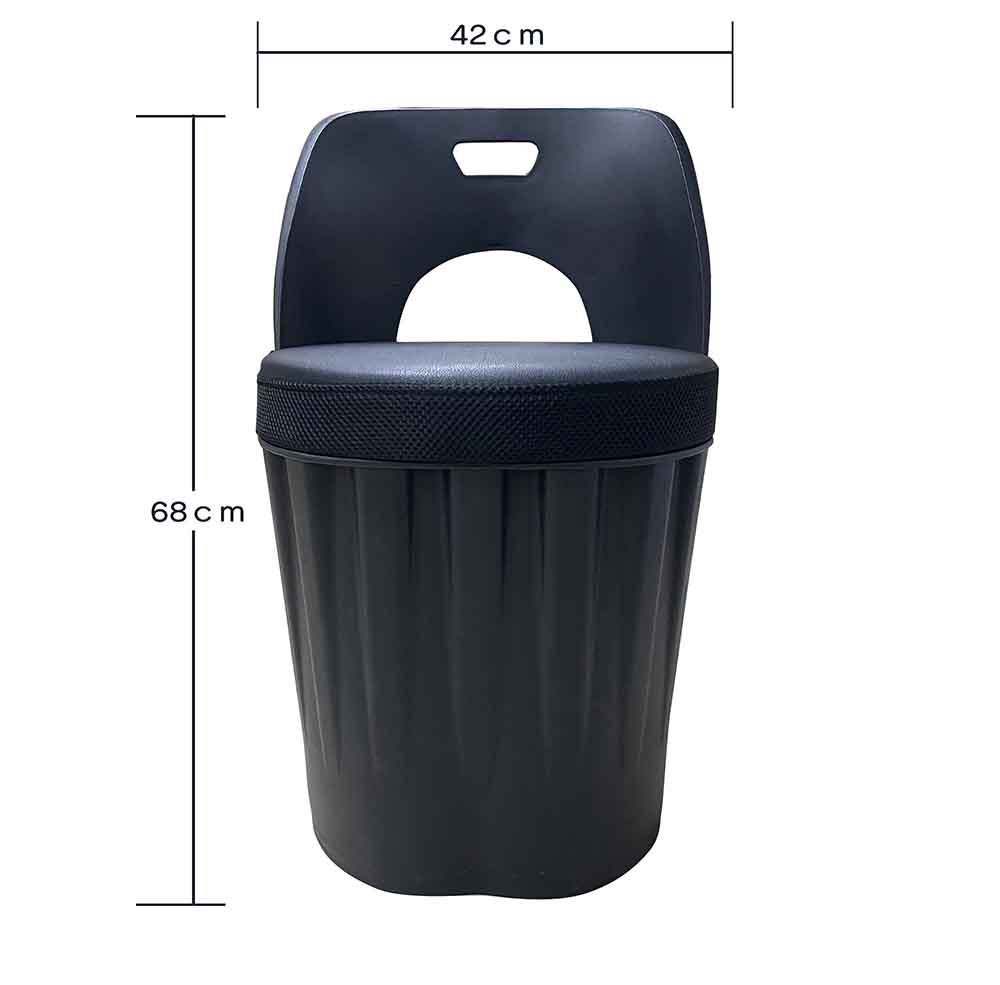 Kドラム缶椅子(ブラック)/背もたれ型/プラスチック/501099912